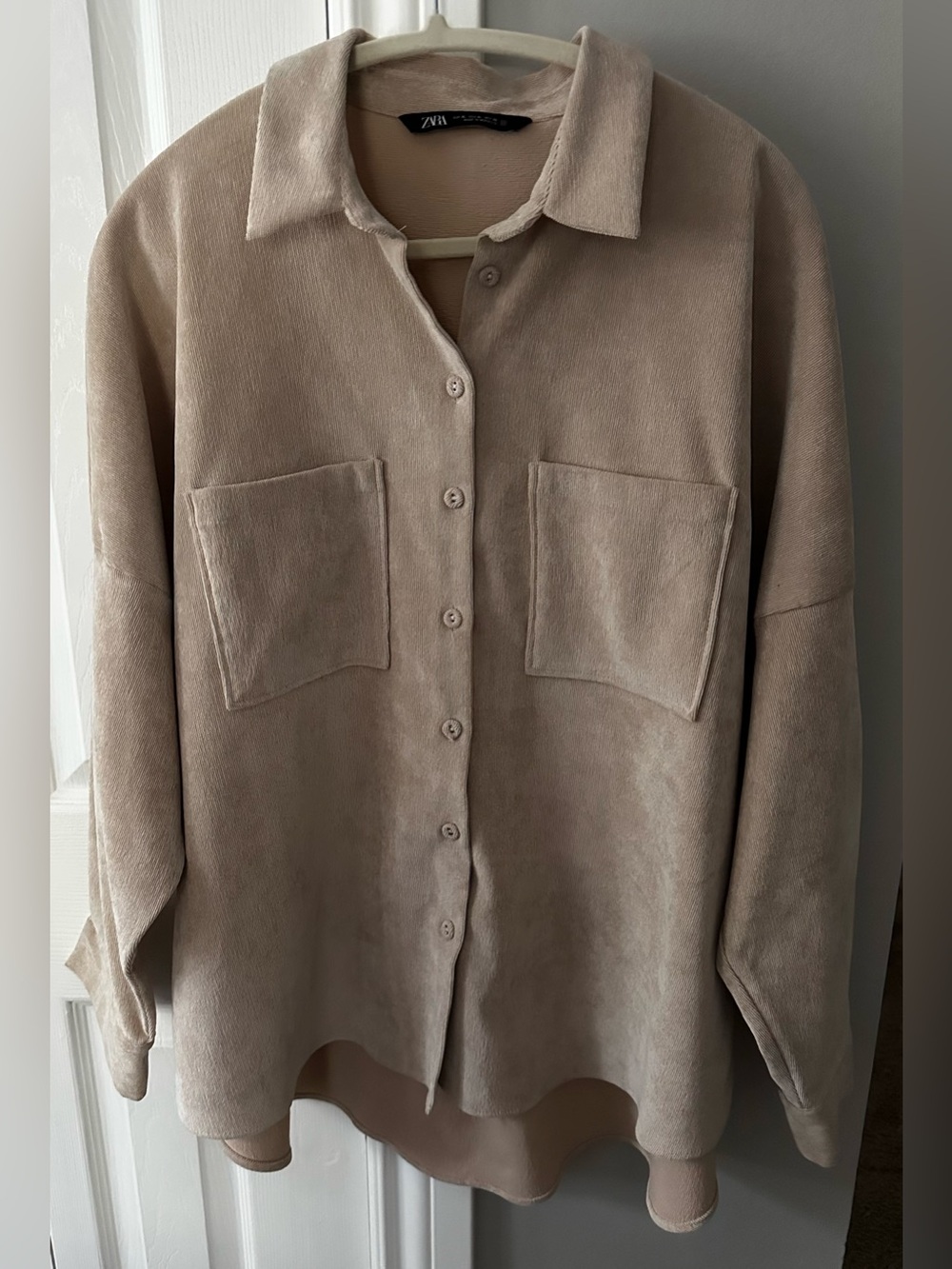 ZARA Womens Beige Button-Front shirt/jacket